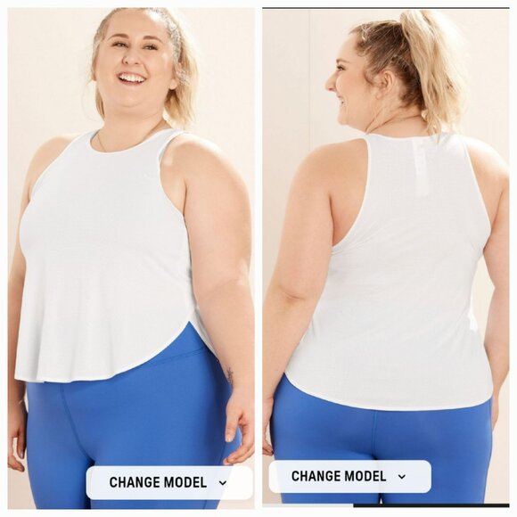 Fabletics Cashel Cropped Swing Tank Top White XL - Picture 1 of 9